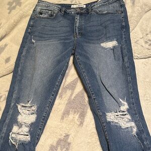 A71.   KanCan Ripped Blue Skinny Jeans size 28